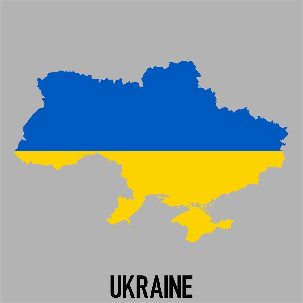 Ukraine map with flag, Map illustration vector