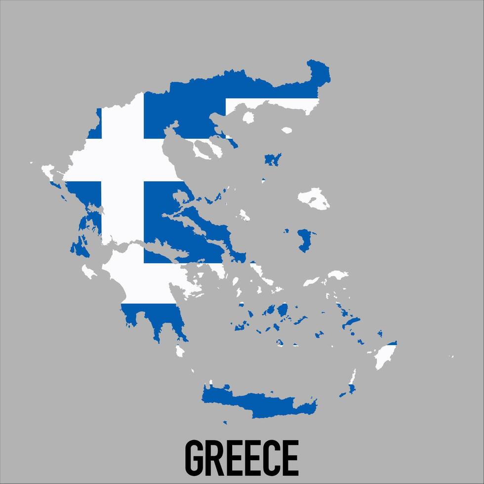 Greece map with flag, Map illustration vector