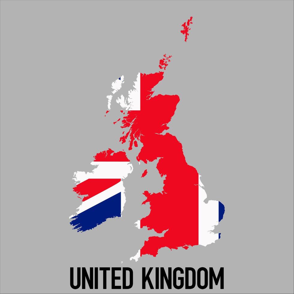United Kingdom map with flag, Map illustration vector