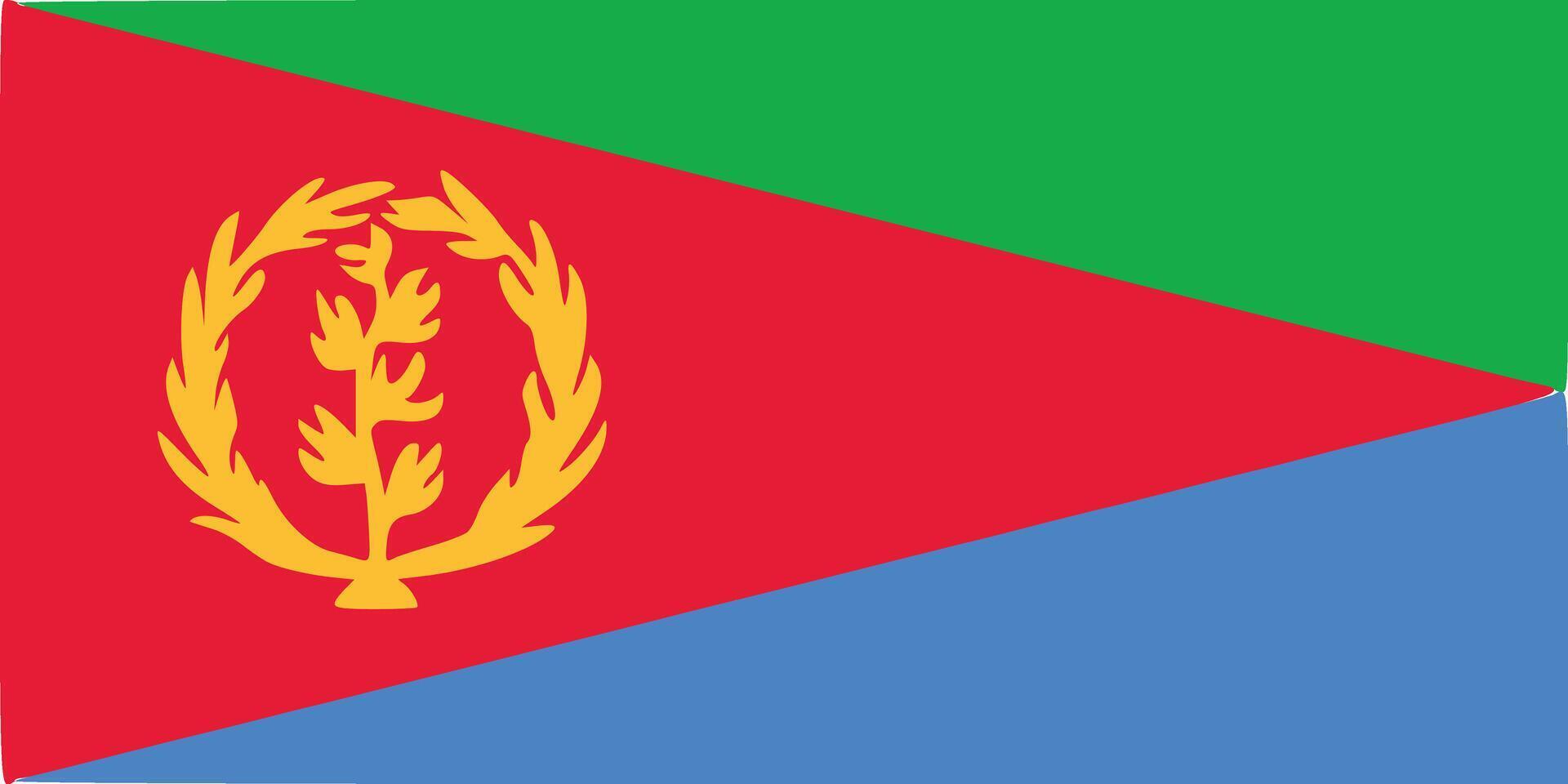 Eritrea flag. Accurate dimensions and official colors. This file is suitable for digital editing and printing of any size. vector
