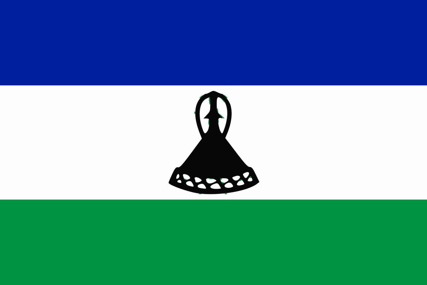 Lesotho flag. Accurate dimensions and official colors. This file is suitable for digital editing and printing of any size. vector