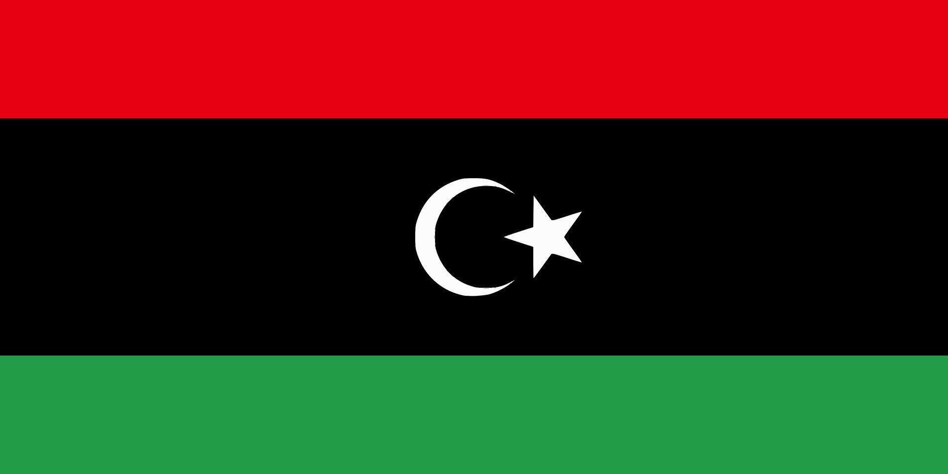 Libya flag. Accurate dimensions and official colors. This file is suitable for digital editing and printing of any size. vector