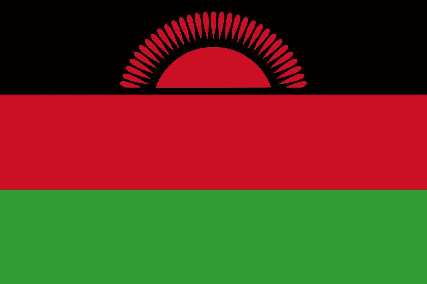 Malawi flag. Accurate dimensions and official colors. This file is suitable for digital editing and printing of any size. vector