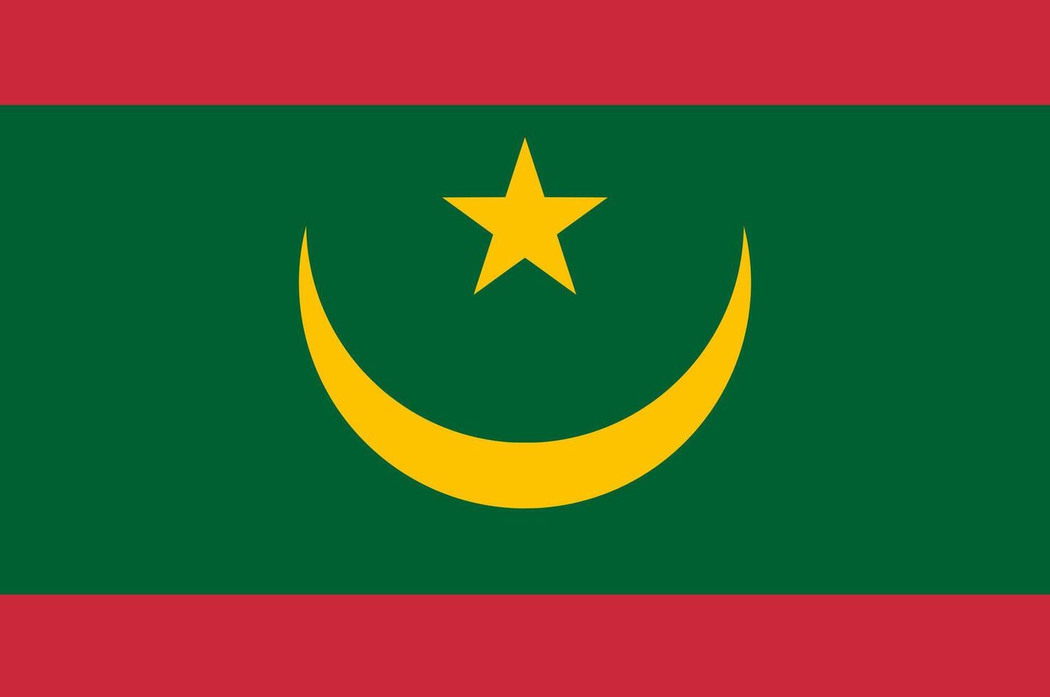 Mauritania flag. Accurate dimensions and official colors. This file is suitable for digital editing and printing of any size. vector