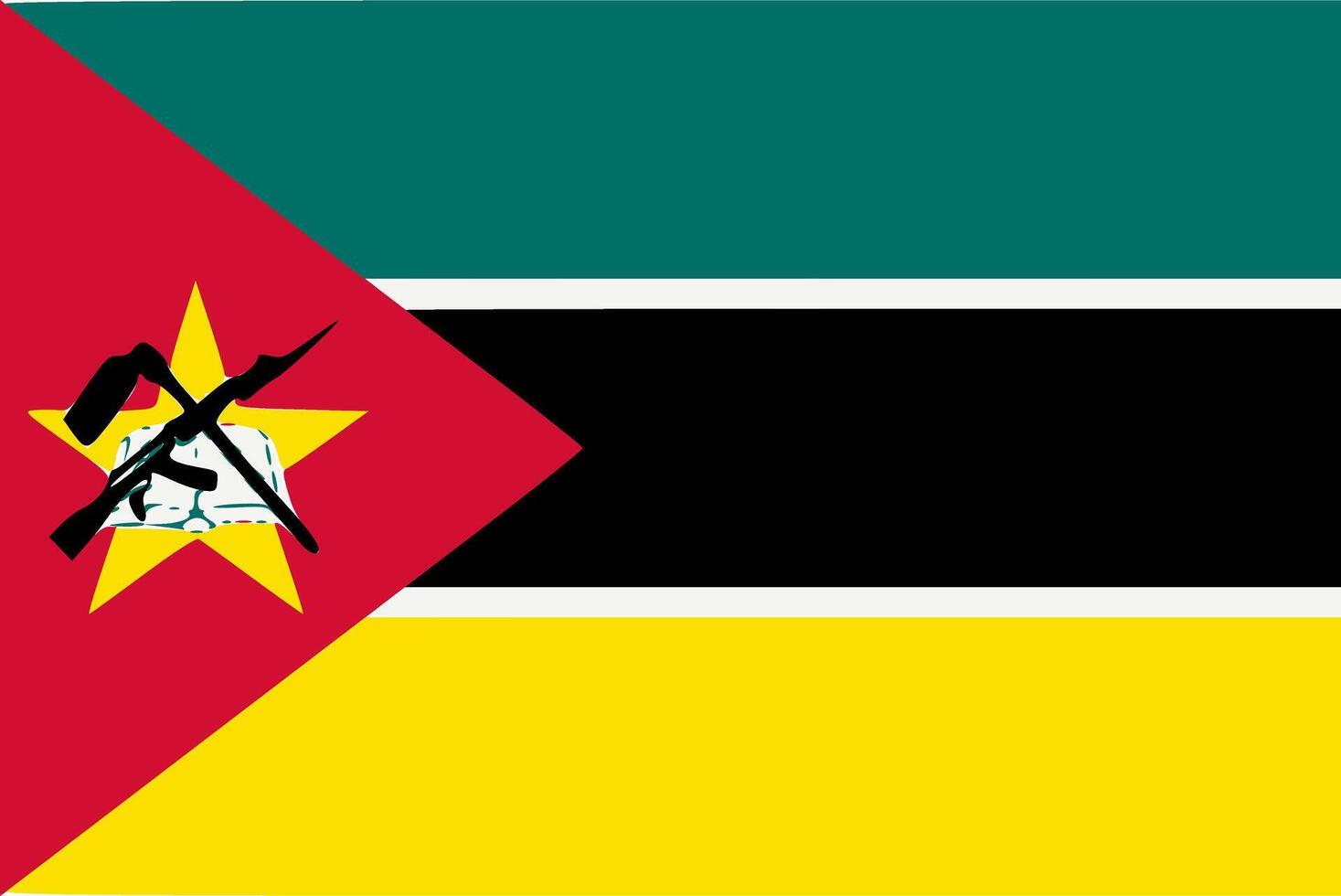 Mozambique flag. Accurate dimensions and official colors. This file is suitable for digital editing and printing of any size. vector