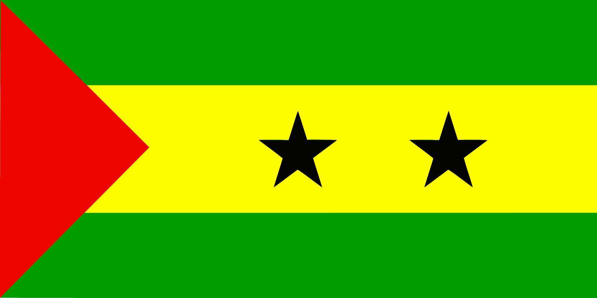 Sao Tome And Principe flag. Accurate dimensions and official colors. This file is suitable for digital editing and printing of any size. vector