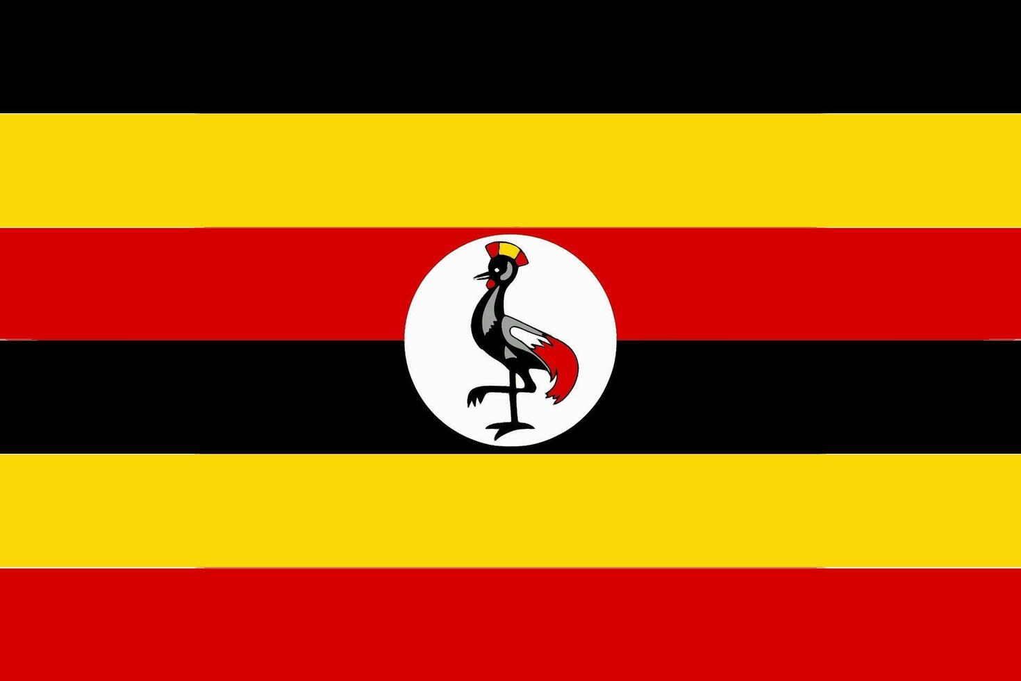 Uganda flag. Accurate dimensions and official colors. This file is suitable for digital editing and printing of any size. vector