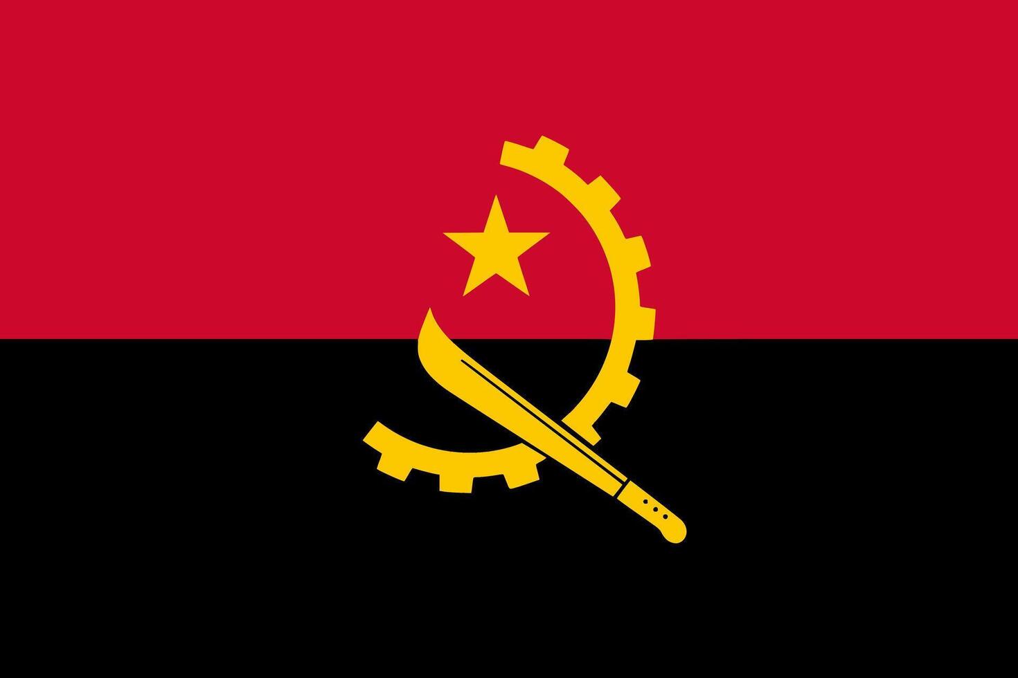 Angola flag. Accurate dimensions and official colors. This file is suitable for digital editing and printing of any size. vector