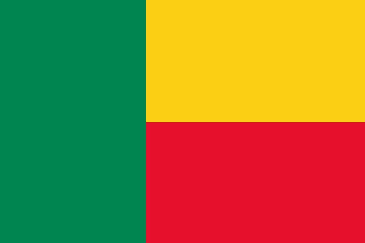 Benin flag. Accurate dimensions and official colors. This file is suitable for digital editing and printing of any size. vector