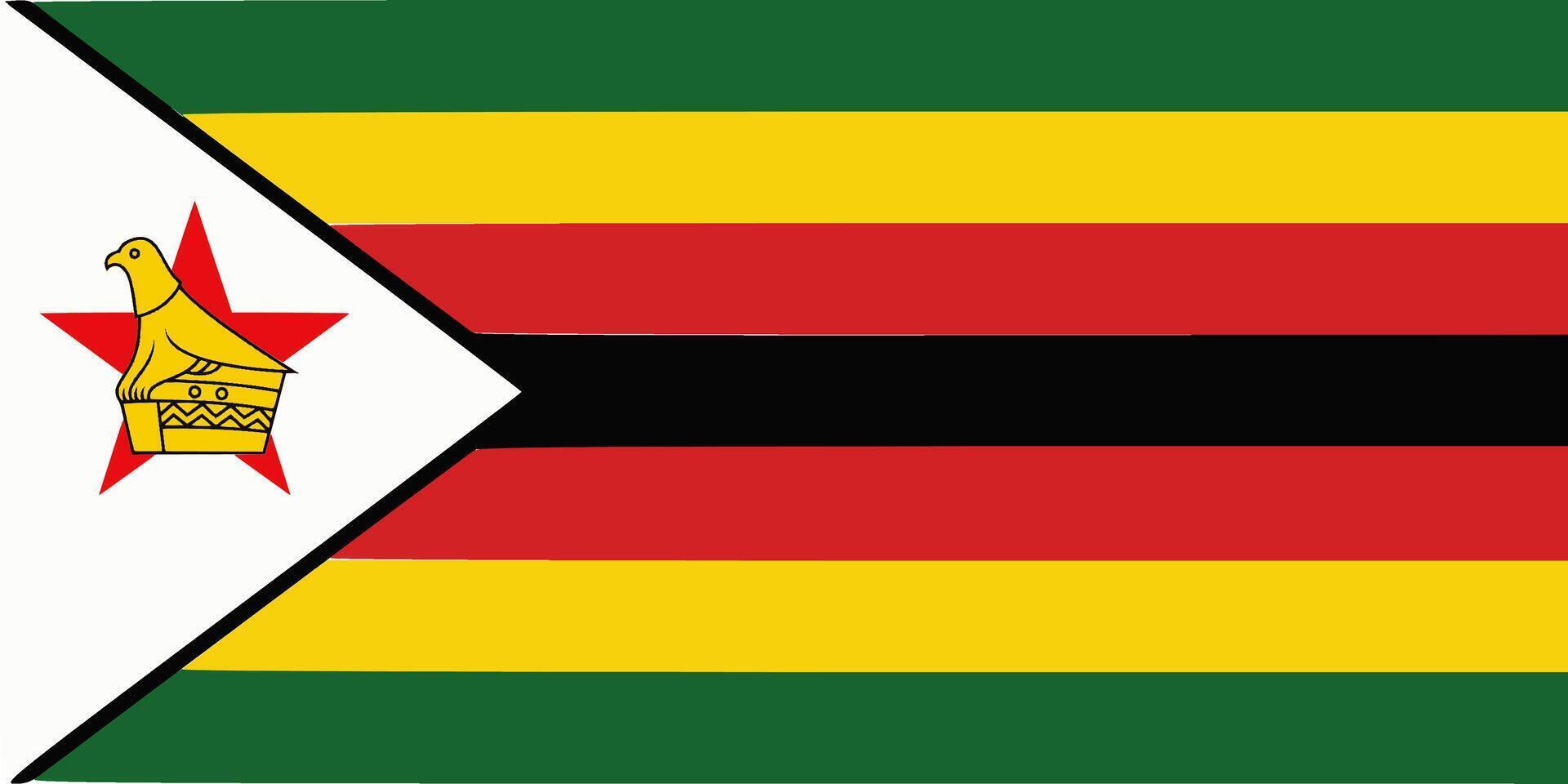 Zimbabwe flag. Accurate dimensions and official colors. This file is suitable for digital editing and printing of any size. vector