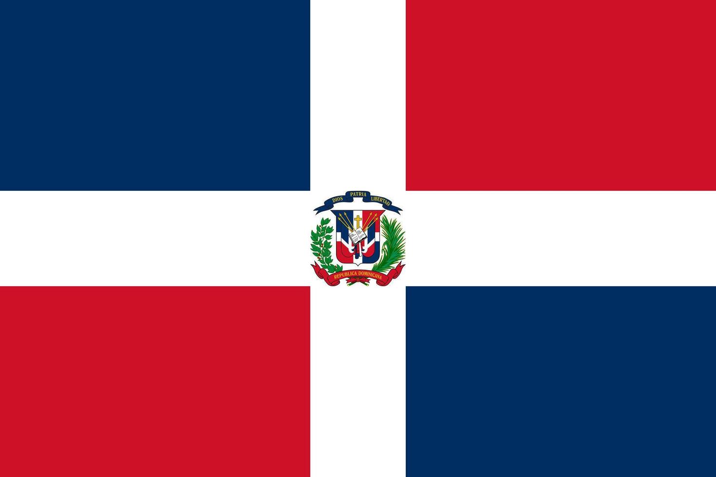 Dominican Republic flag. Accurate dimensions and official colors. This file is suitable for digital editing and printing of any size. vector