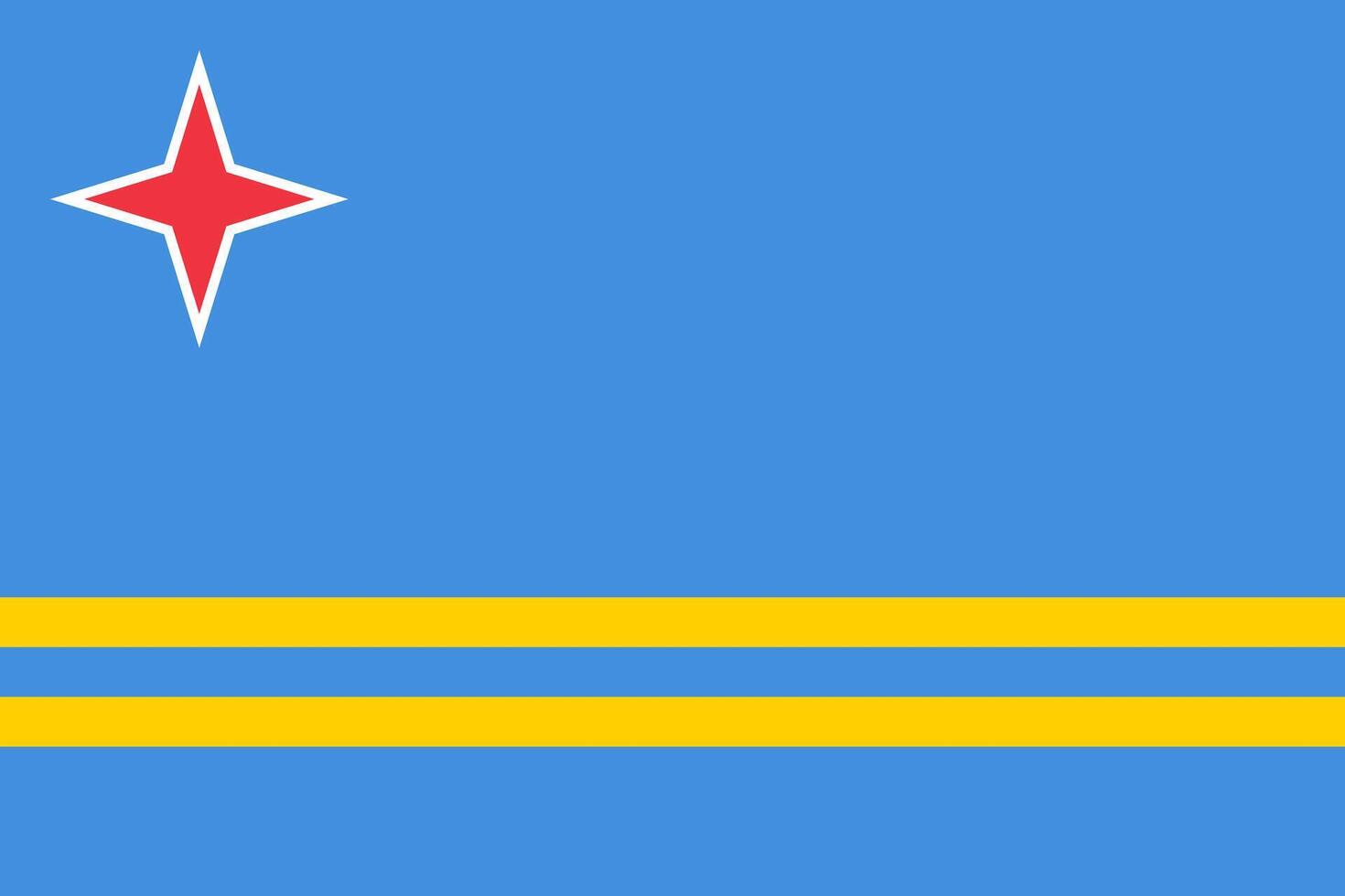 Aruba flag. Accurate dimensions and official colors. This file is suitable for digital editing and printing of any size. vector