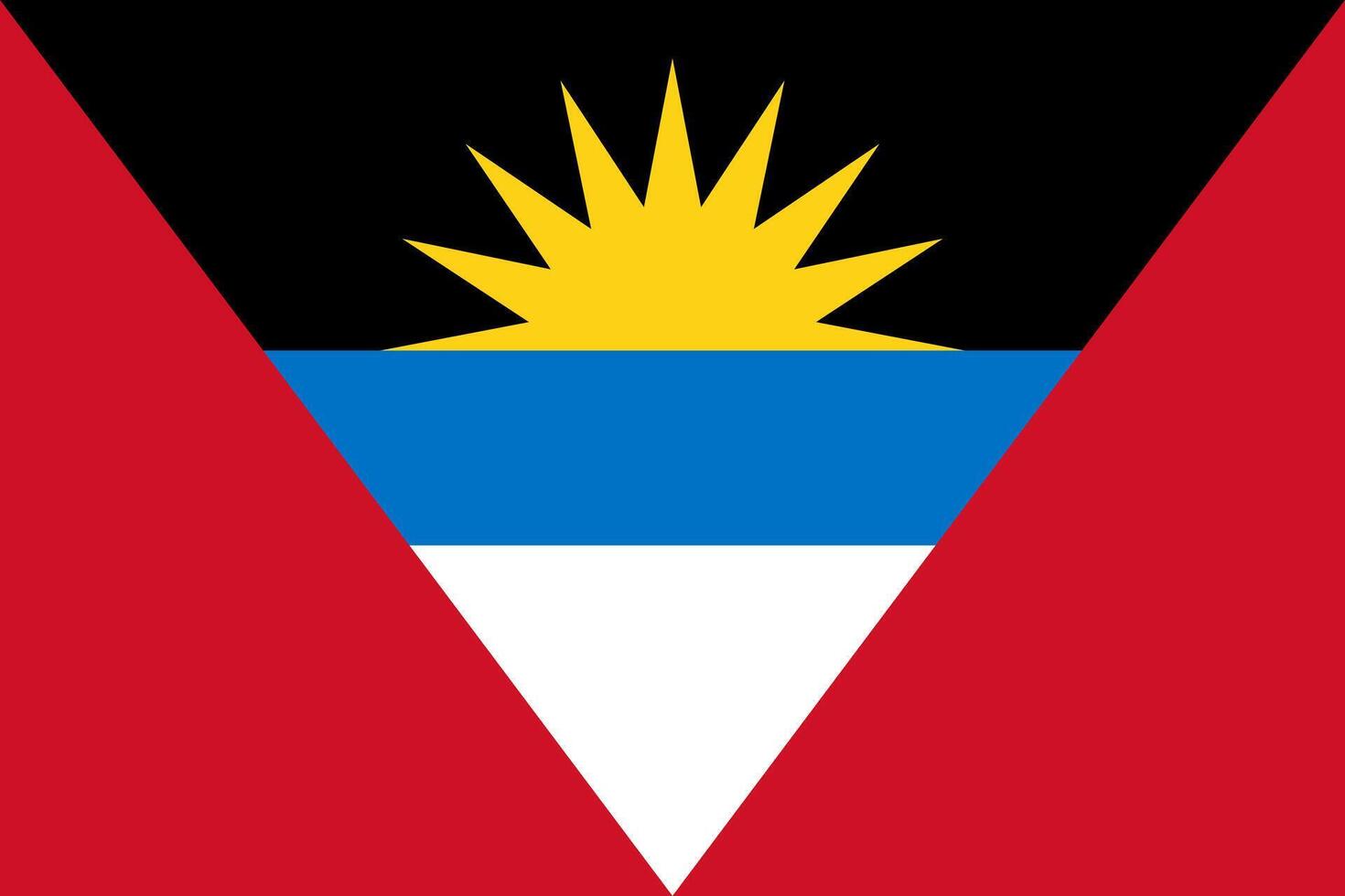 Antigua And Barbuda flag. Accurate dimensions and official colors. This file is suitable for digital editing and printing of any size. vector