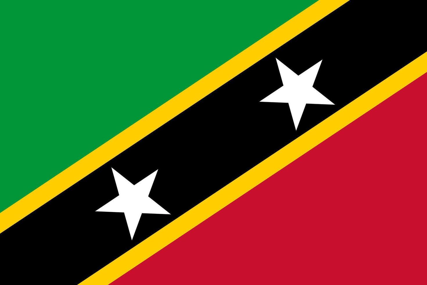 Saint Kitts And Nevis flag. Accurate dimensions and official colors. This file is suitable for digital editing and printing of any size. vector