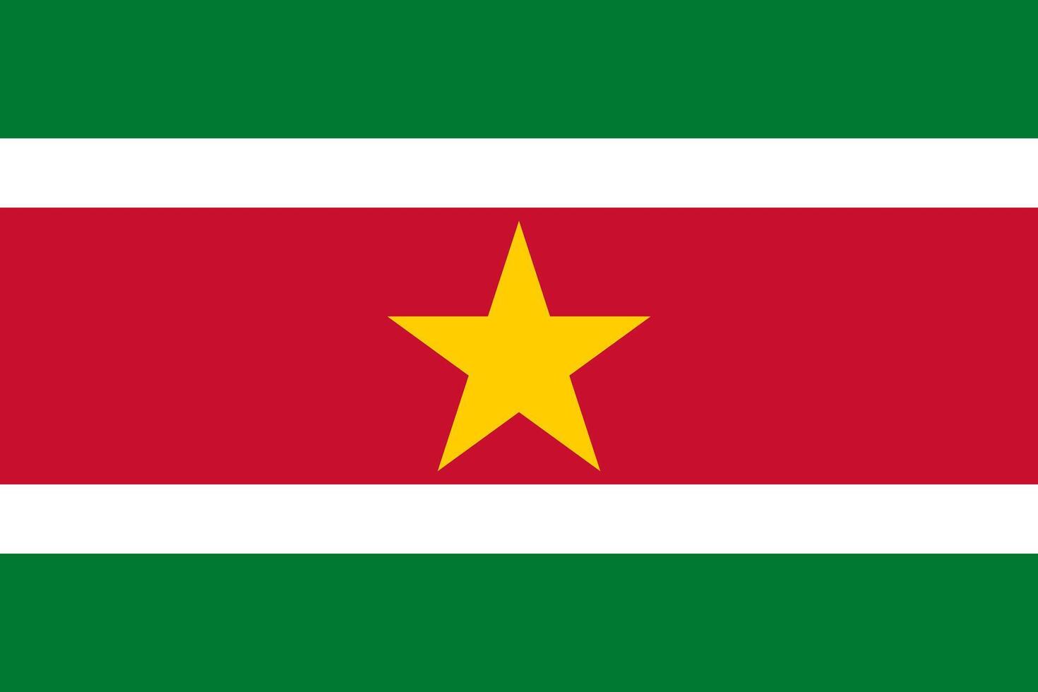 Suriname flag. Accurate dimensions and official colors. This file is suitable for digital editing and printing of any size. vector