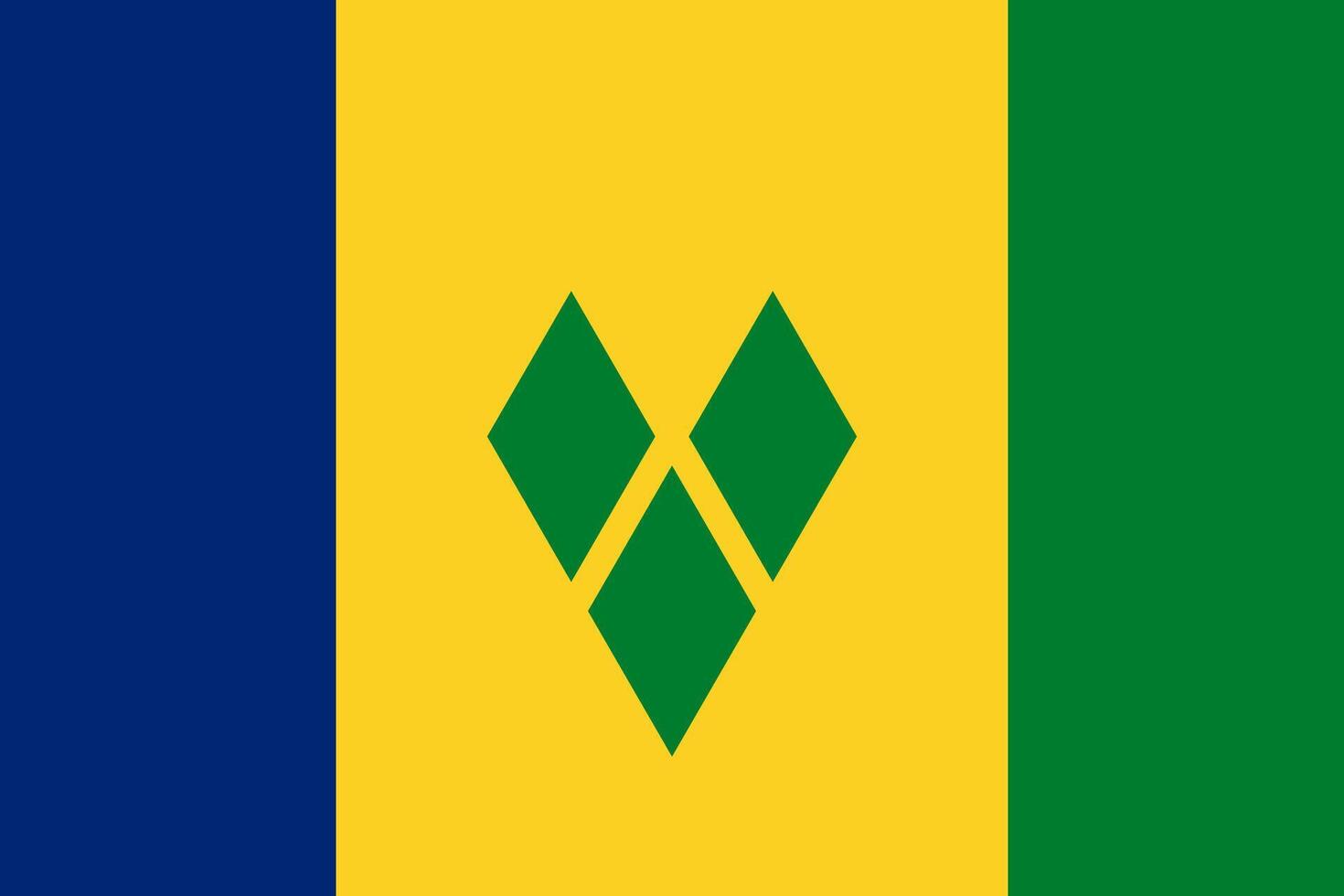 Saint Vincent And The Grenadines flag. Accurate dimensions and official colors. This file is suitable for digital editing and printing of any size. vector