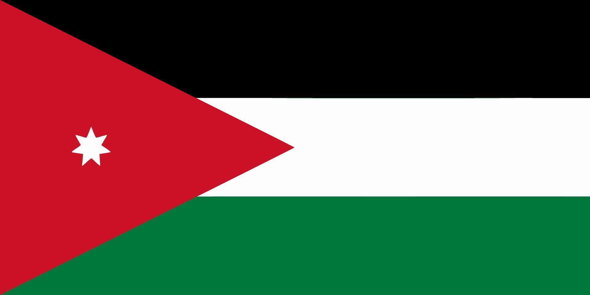 Yordania flag. Accurate dimensions and official colors. This file is suitable for digital editing and printing of any size. vector
