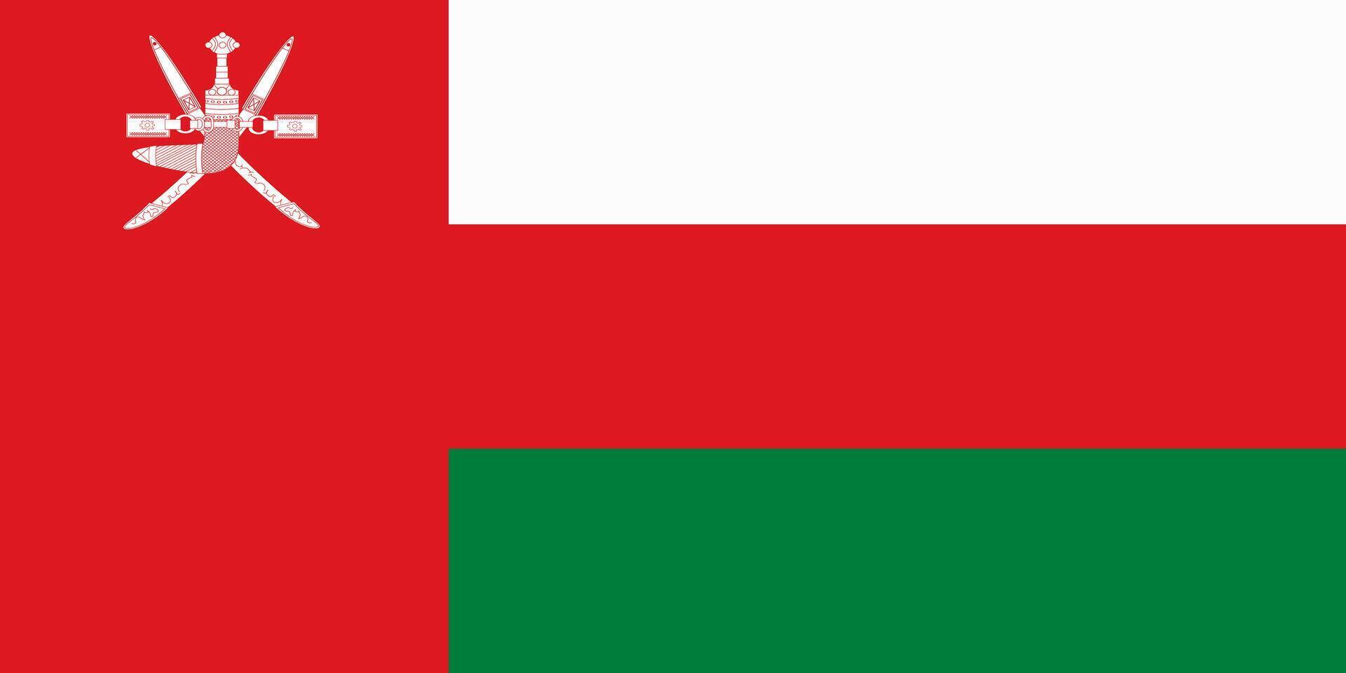 Oman flag. Accurate dimensions and official colors. This file is suitable for digital editing and printing of any size. vector