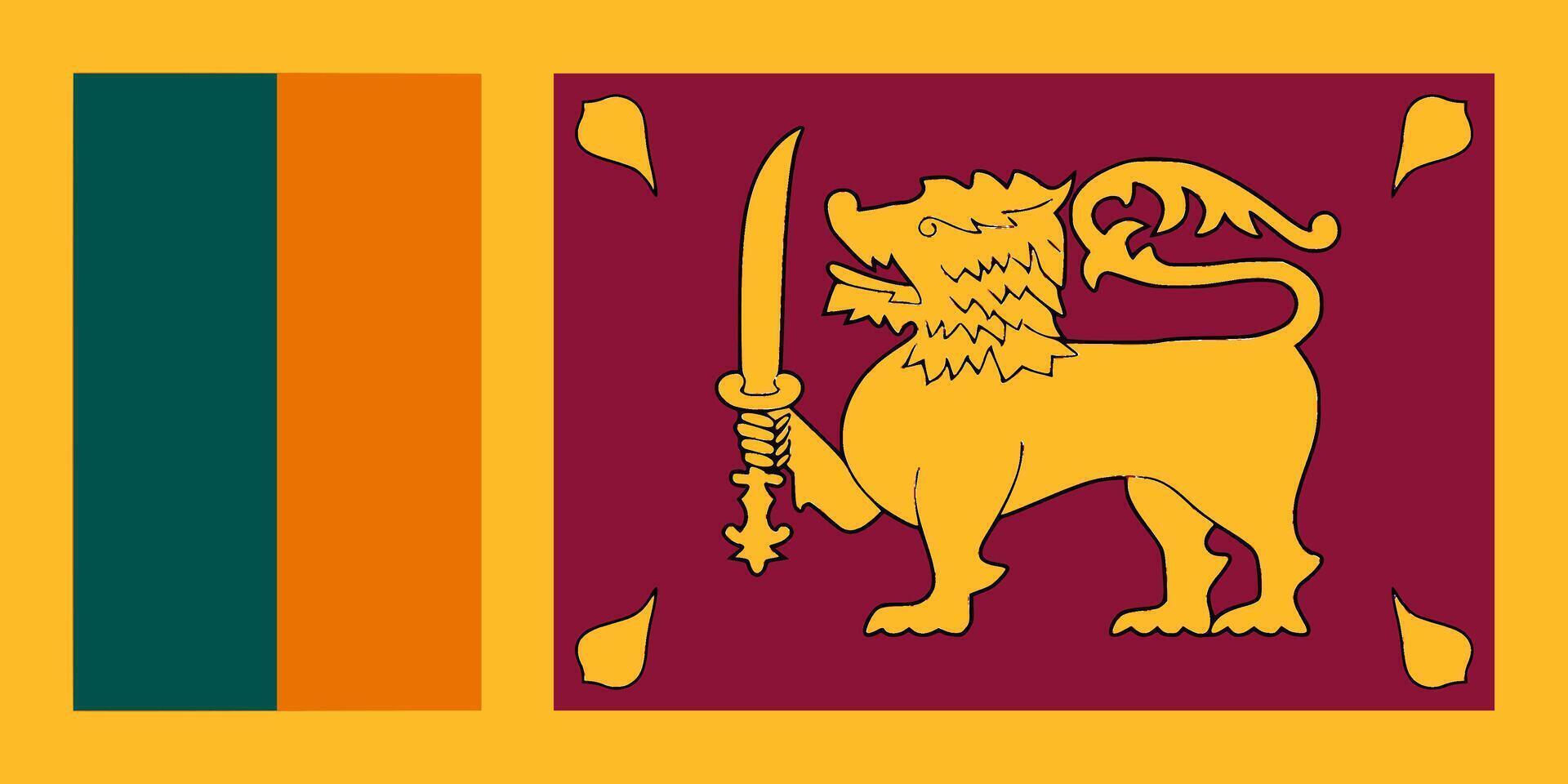 Sri Langka flag. Accurate dimensions and official colors. This file is suitable for digital editing and printing of any size. vector