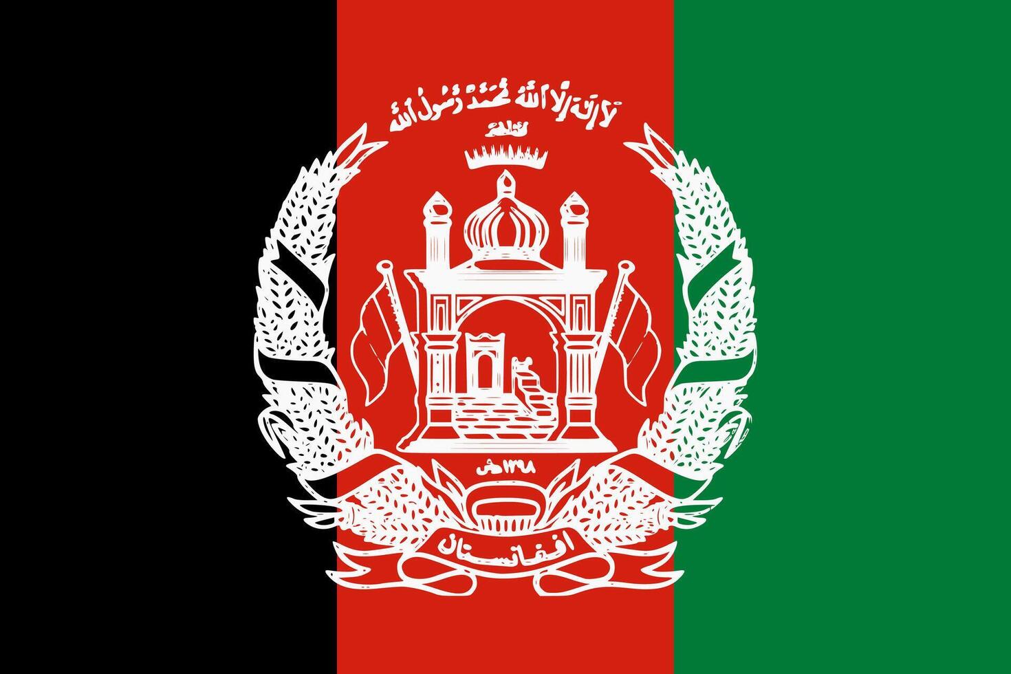Afghanistan flag. Accurate dimensions and official colors. This file is suitable for digital editing and printing of any size. vector