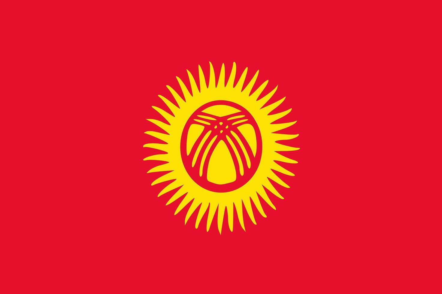 Kyrgyzstan flag. Accurate dimensions and official colors. This file is suitable for digital editing and printing of any size. vector