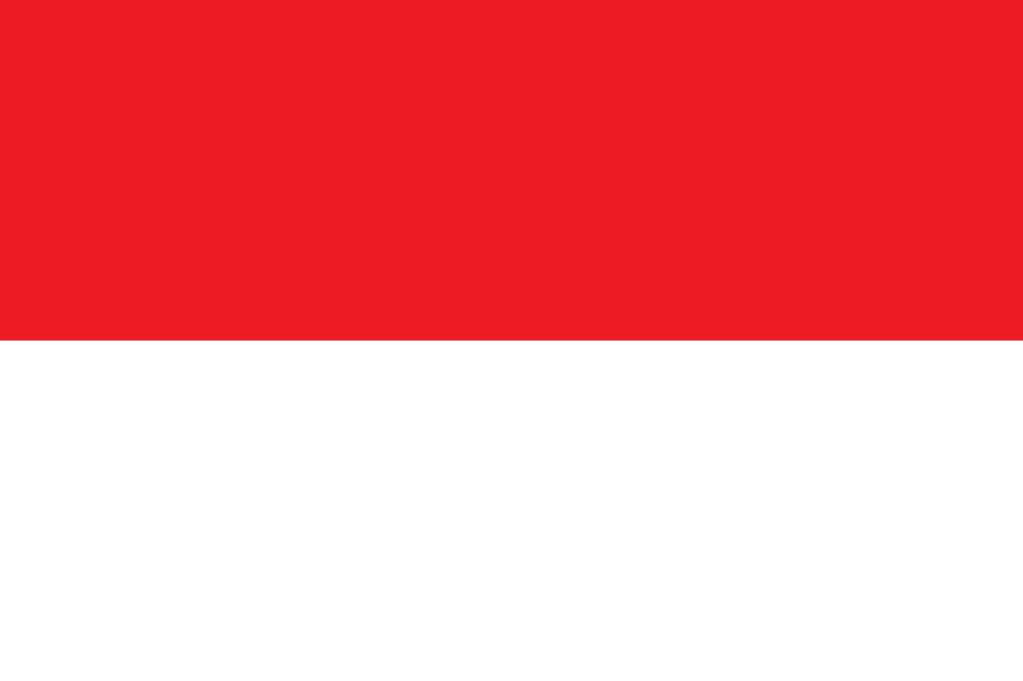 Indonesia flag. Accurate dimensions and official colors. This file is suitable for digital editing and printing of any size. vector