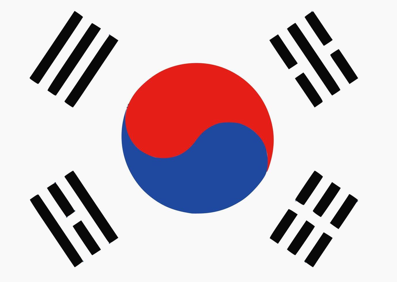 Korea Selatan flag. Accurate dimensions and official colors. This file is suitable for digital editing and printing of any size. vector