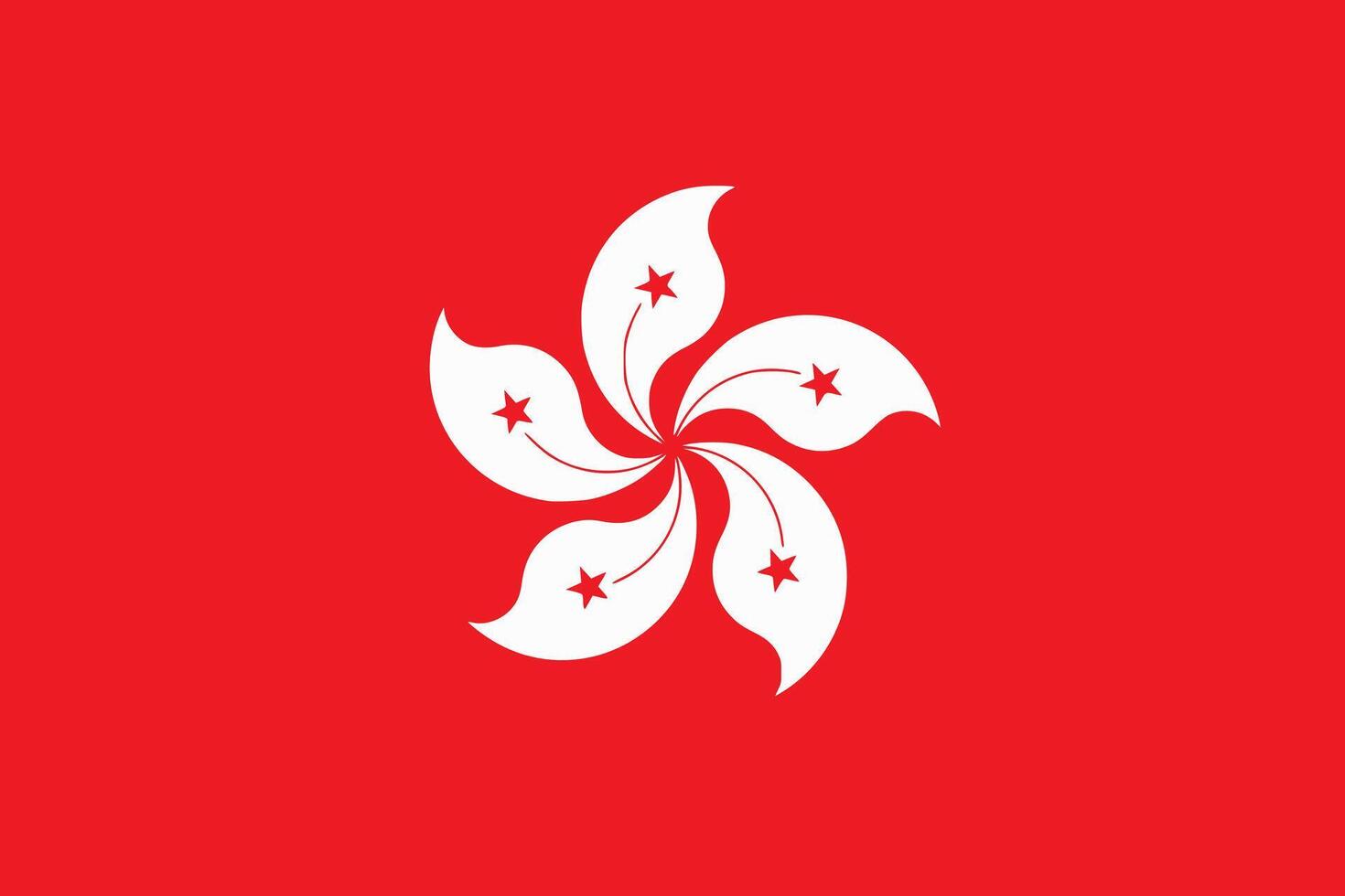 Hongkong flag. Accurate dimensions and official colors. This file is suitable for digital editing and printing of any size. vector