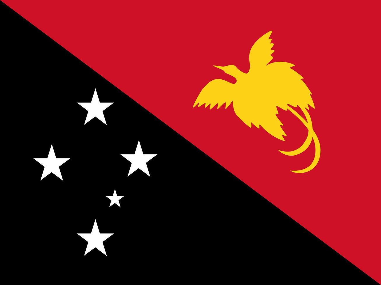 Papua New Guinea flag. Accurate dimensions and official colors. This file is suitable for digital editing and printing of any size. vector