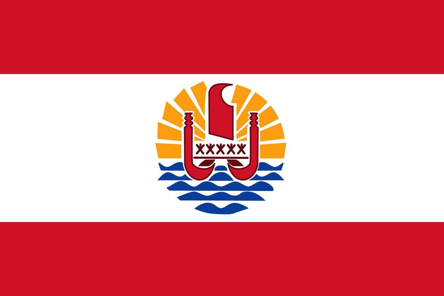 French Polynesia flag. Accurate dimensions and official colors. This file is suitable for digital editing and printing of any size. vector