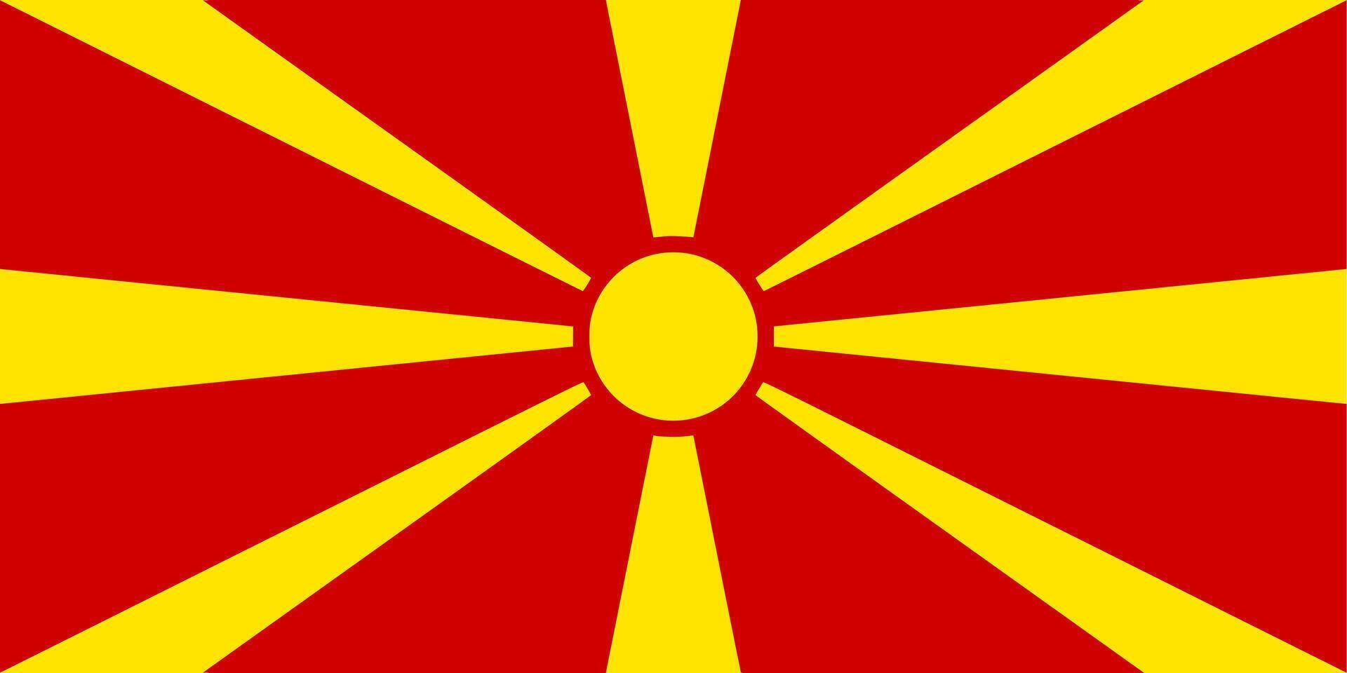 North Macedonia flag. Accurate dimensions and official colors. This file is suitable for digital editing and printing of any size. vector