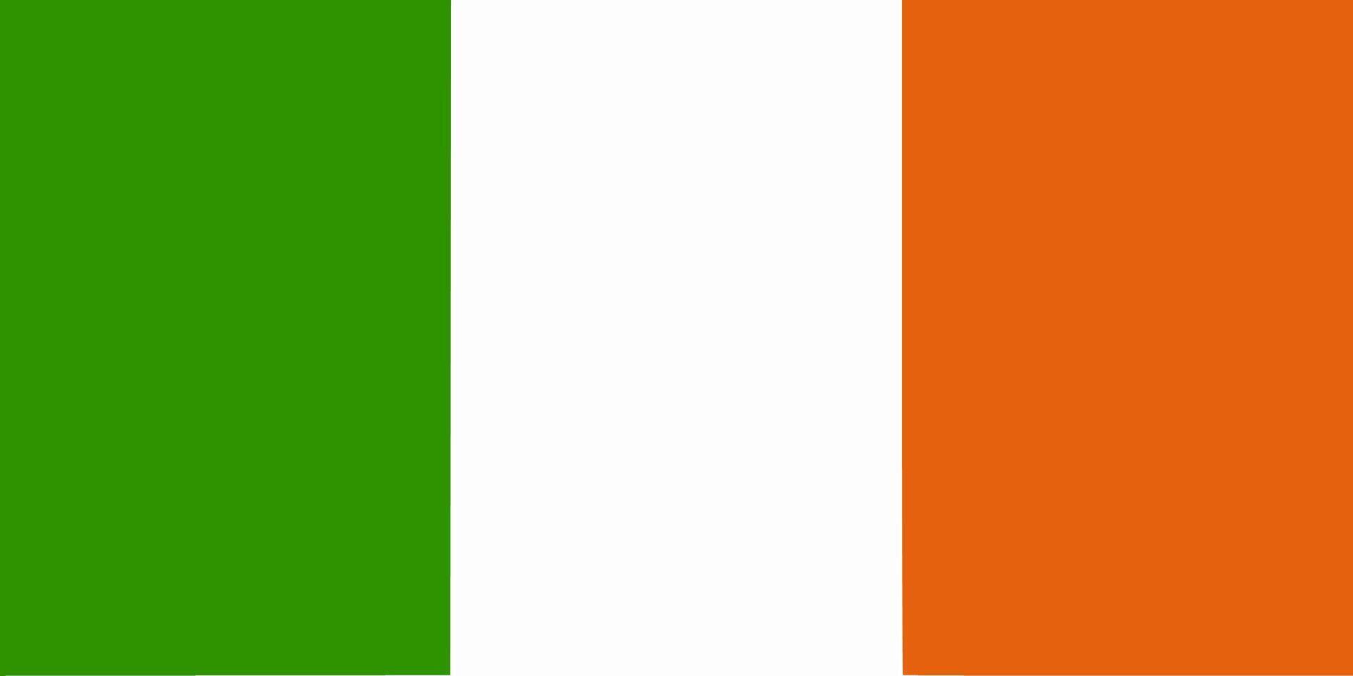 Ireland flag. Accurate dimensions and official colors. This file is suitable for digital editing and printing of any size. vector