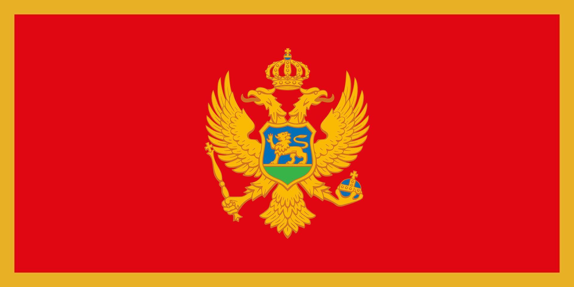 Montenegro flag. Accurate dimensions and official colors. This file is suitable for digital editing and printing of any size. vector