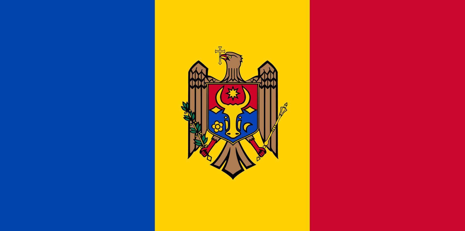 Moldova flag. Accurate dimensions and official colors. This file is suitable for digital editing and printing of any size. vector