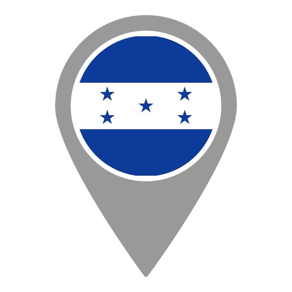 Honduras flag location pin, flag application, Flag on Location Pin, map pointer, illustration. vector