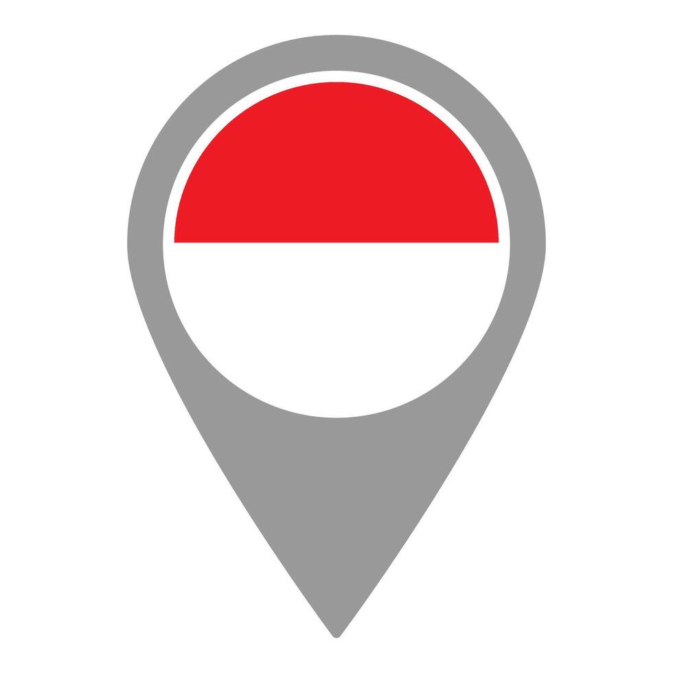 Indonesia flag location pin, flag application, Flag on Location Pin, map pointer, illustration. vector
