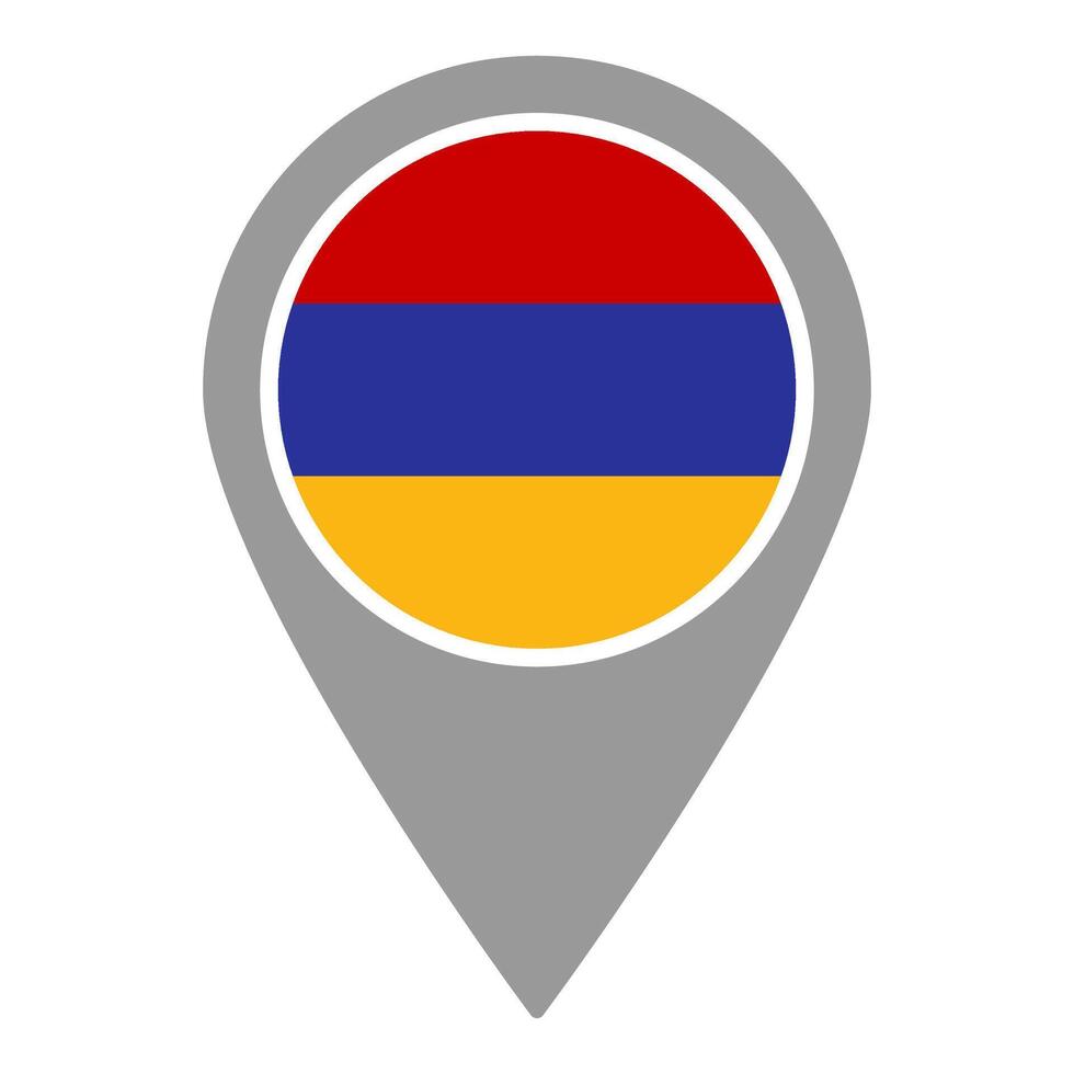 Armenia flag location pin, flag application, Flag on Location Pin, map pointer, illustration. vector