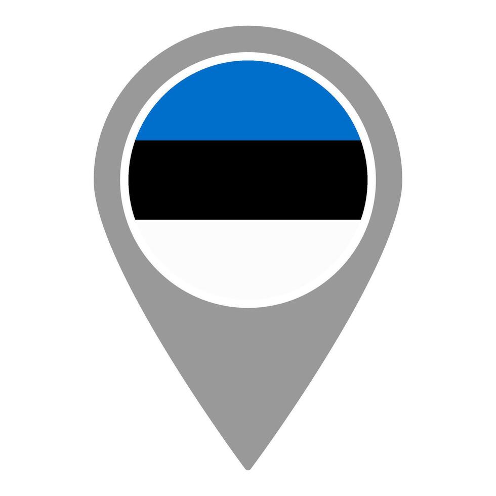 Estonia flag location pin, flag application, Flag on Location Pin, map pointer, illustration. vector