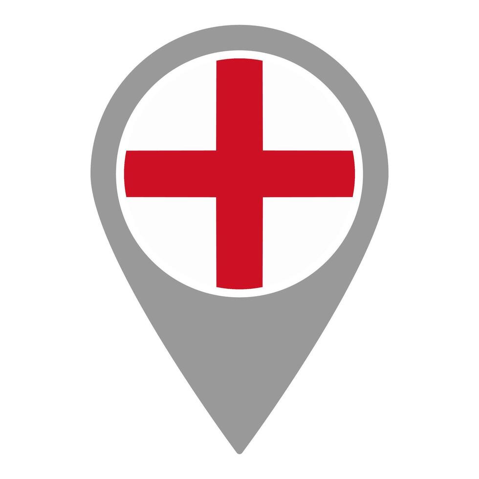 England flag location pin, flag application, Flag on Location Pin, map pointer, illustration. vector
