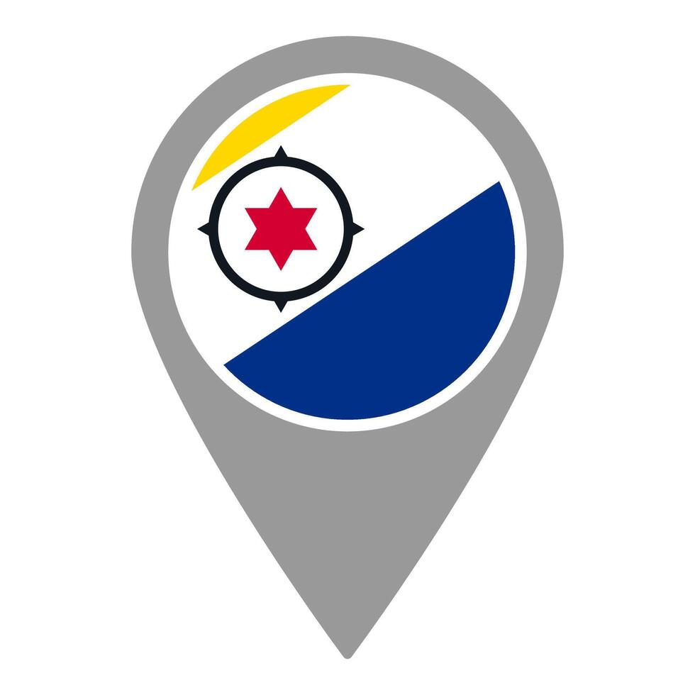Caribbean Netherlands flag location pin, flag application, Flag on Location Pin, map pointer, illustration. vector