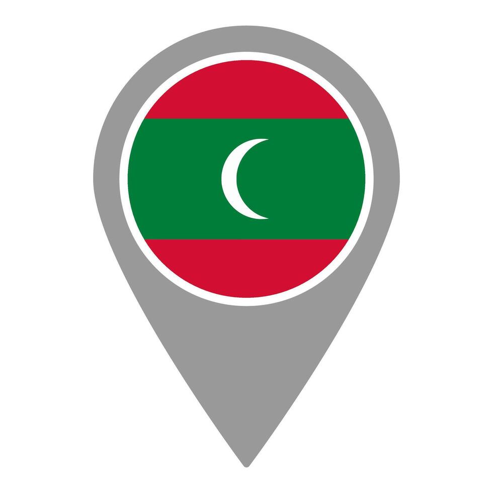 Maladewa flag location pin, flag application, Flag on Location Pin, map pointer, illustration. vector