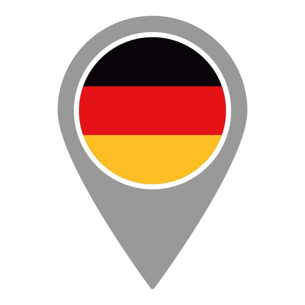 Germany flag location pin, flag application, Flag on Location Pin, map pointer, illustration. vector