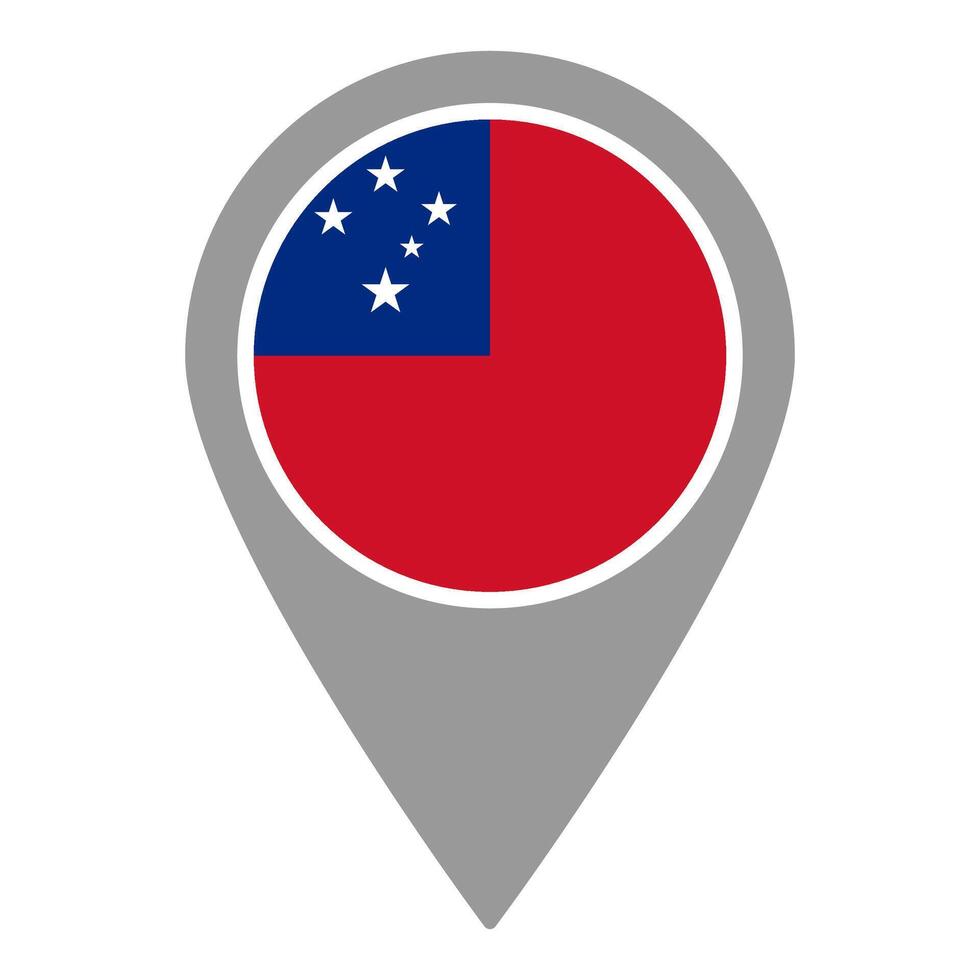 Samoa flag location pin, flag application, Flag on Location Pin, map pointer, illustration. vector