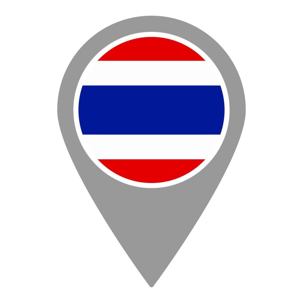 Thailand flag location pin, flag application, Flag on Location Pin, map pointer, illustration. vector