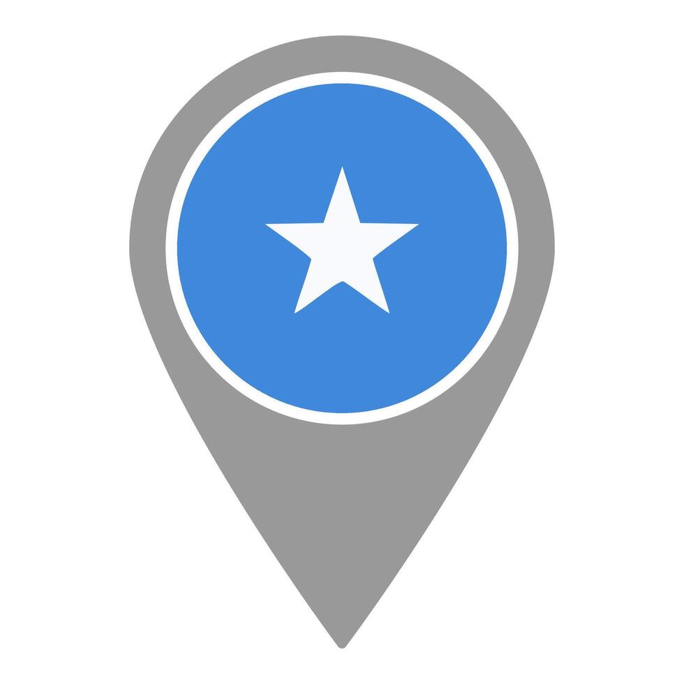 Somalia flag location pin, flag application, Flag on Location Pin, map pointer, illustration. vector