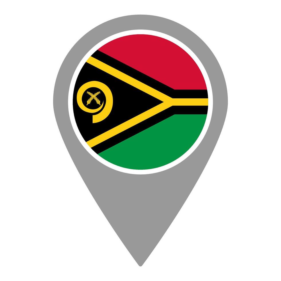 Vanuatu flag location pin, flag application, Flag on Location Pin, map pointer, illustration. vector