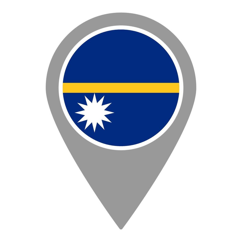 Nauru Island flag location pin, flag application, Flag on Location Pin, map pointer, illustration. vector