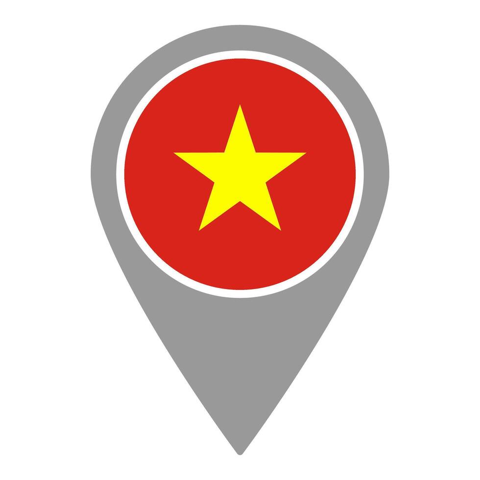 Vietnam flag location pin, flag application, Flag on Location Pin, map pointer, illustration. vector