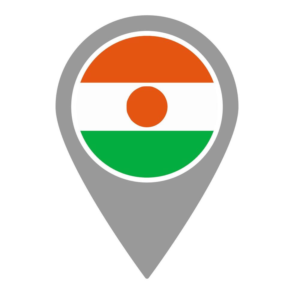 Niger flag location pin, flag application, Flag on Location Pin, map pointer, illustration. vector