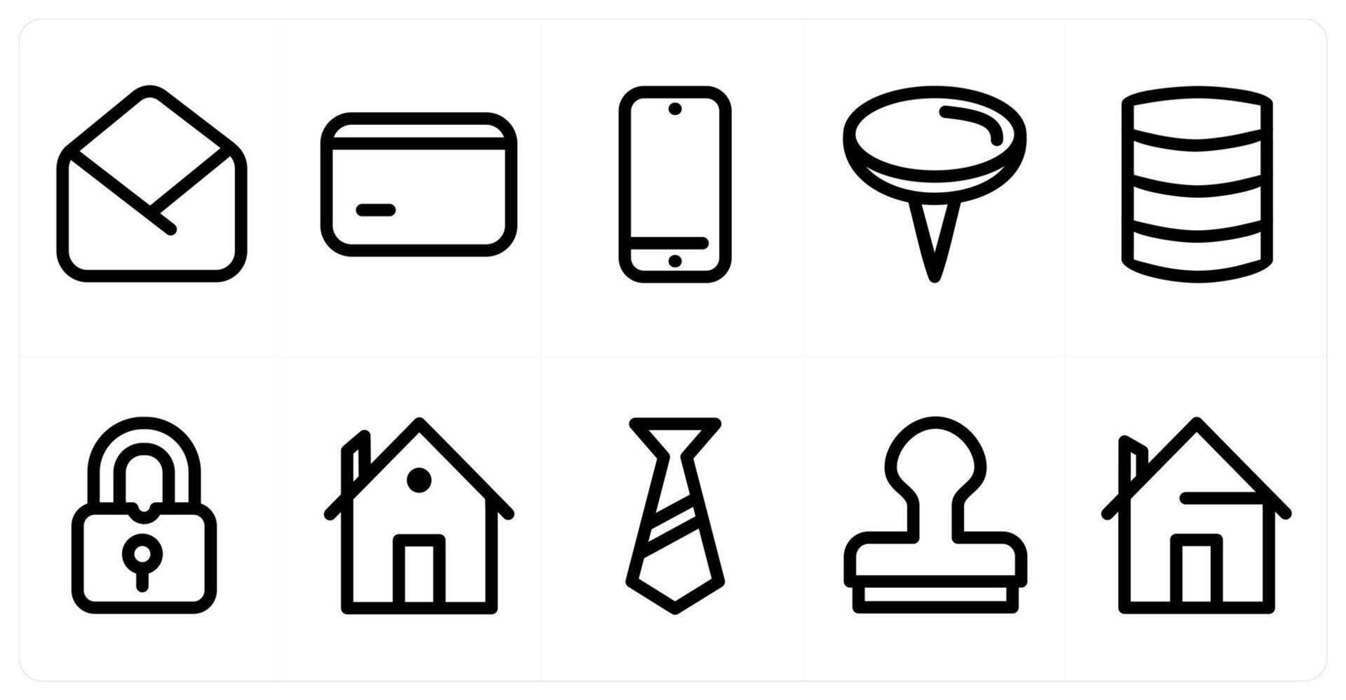 Set of 10 micro icons as message, credit card, mobile vector